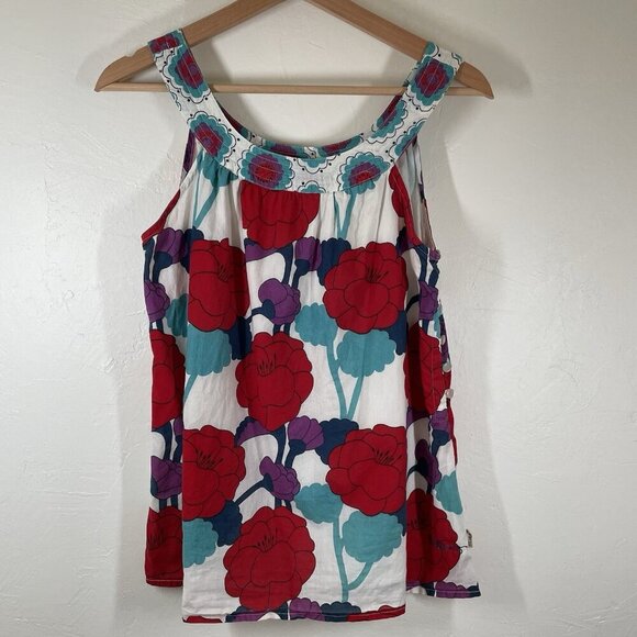 Y2K Billabong Colorful Sleeveless Top Vintage Blouse Lined Summer Beach Hawaii M - Picture 1 of 8